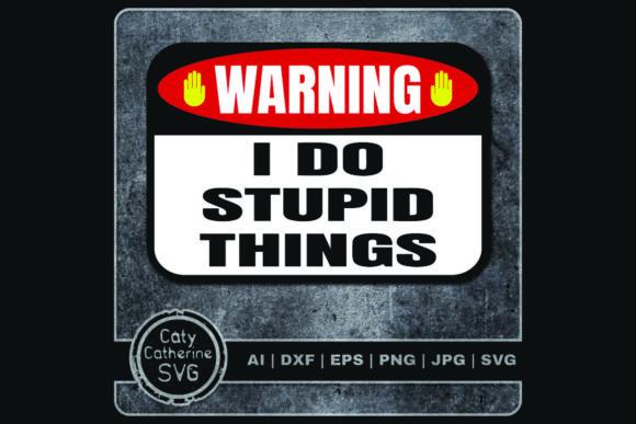 Review: Warning I Do Stupid Things Quote for Embroidery